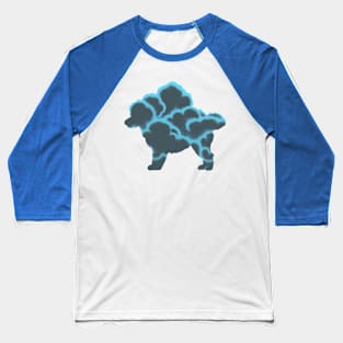 Cute Poodle Cloud Stencil Baseball T-Shirt